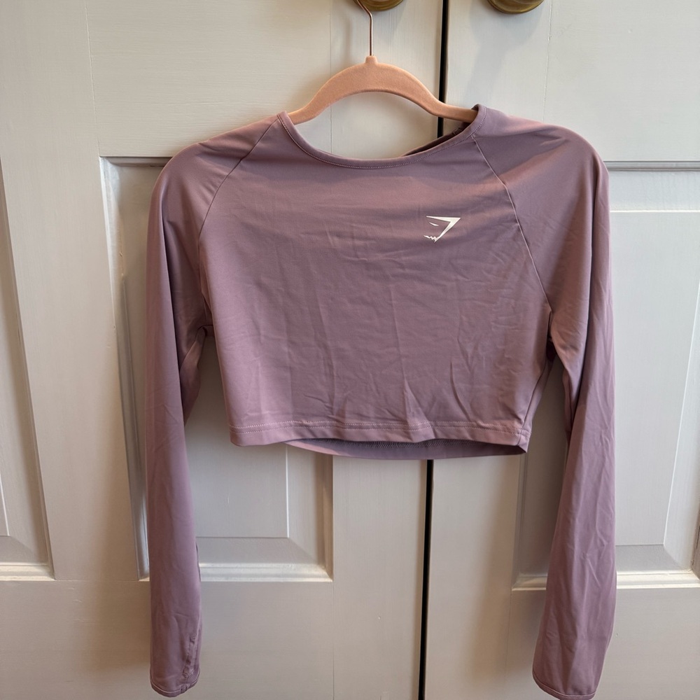 Gymshark Lavender Fitted Crop Longsleeve Top
